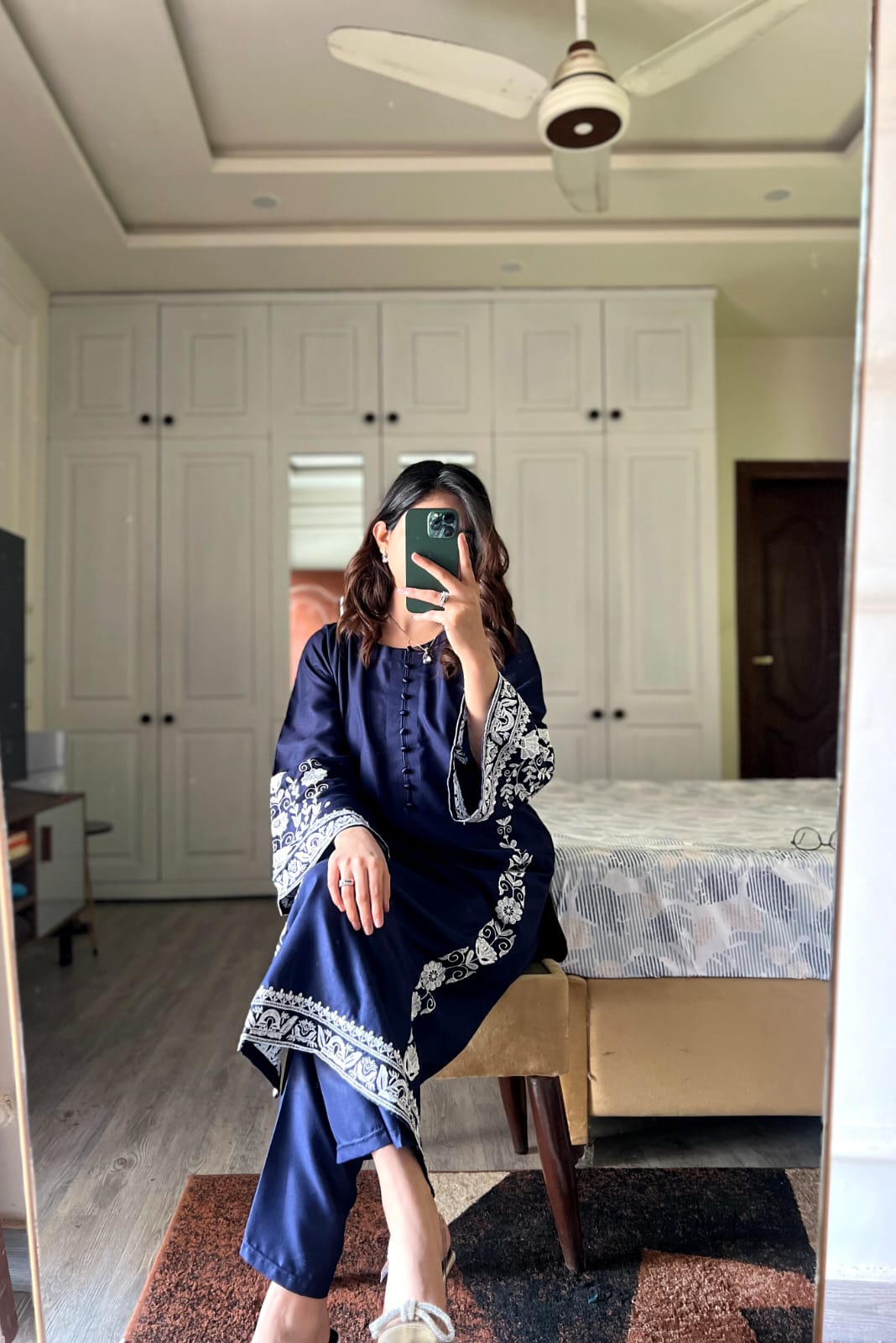 Arzu embroidery Long length 2pc - Tyba Clothing 