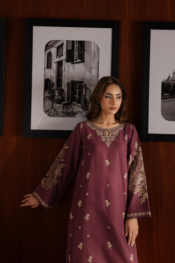 Mauve embroidered 2pc