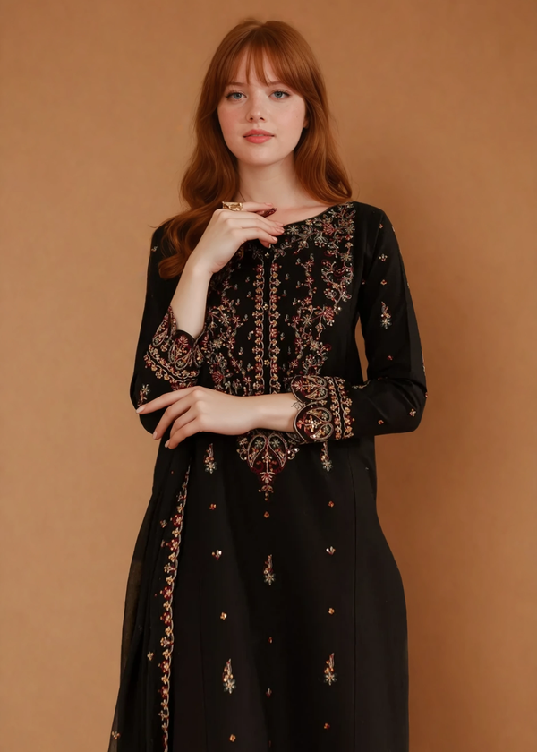 Parsa stiched embroidery 3pc