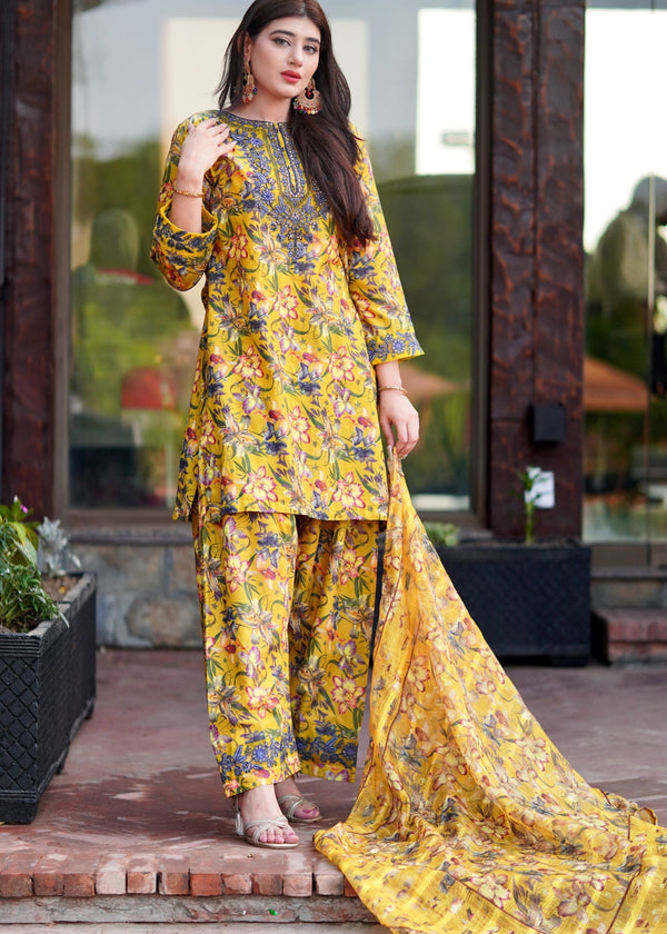 Yellow Bee - Farshi Shalwar - Stiched 3pc 
