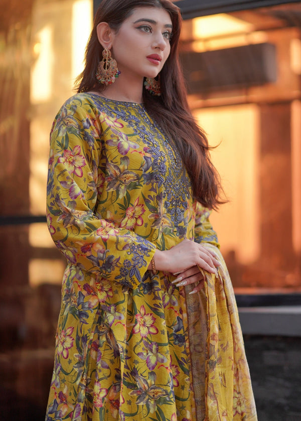Yellow Bee - Farshi Shalwar - Stiched 3pc 
