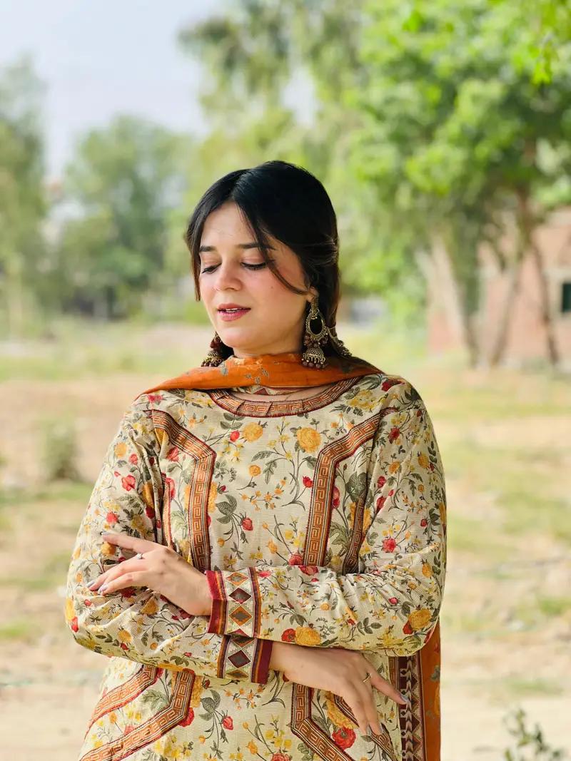 MEHAR LAWN 3PC ( FARSHI SHALWAR ) 