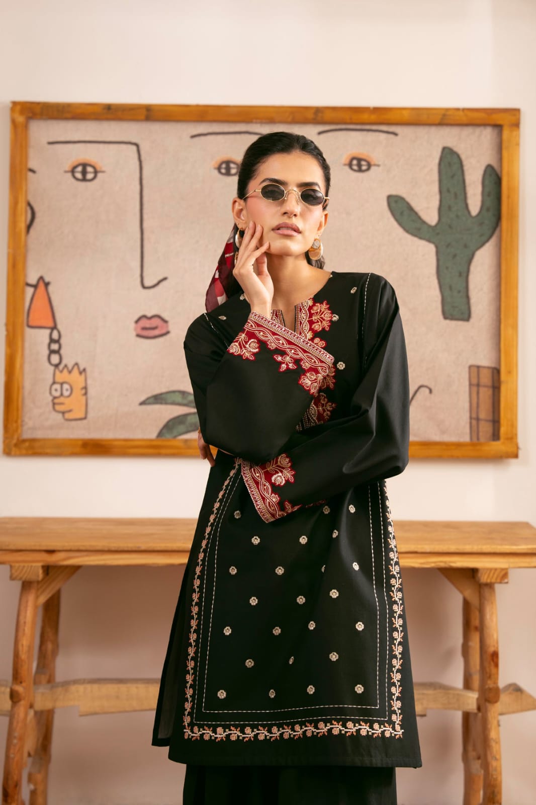 Shadow 2pc | Embroidered black winter collection 