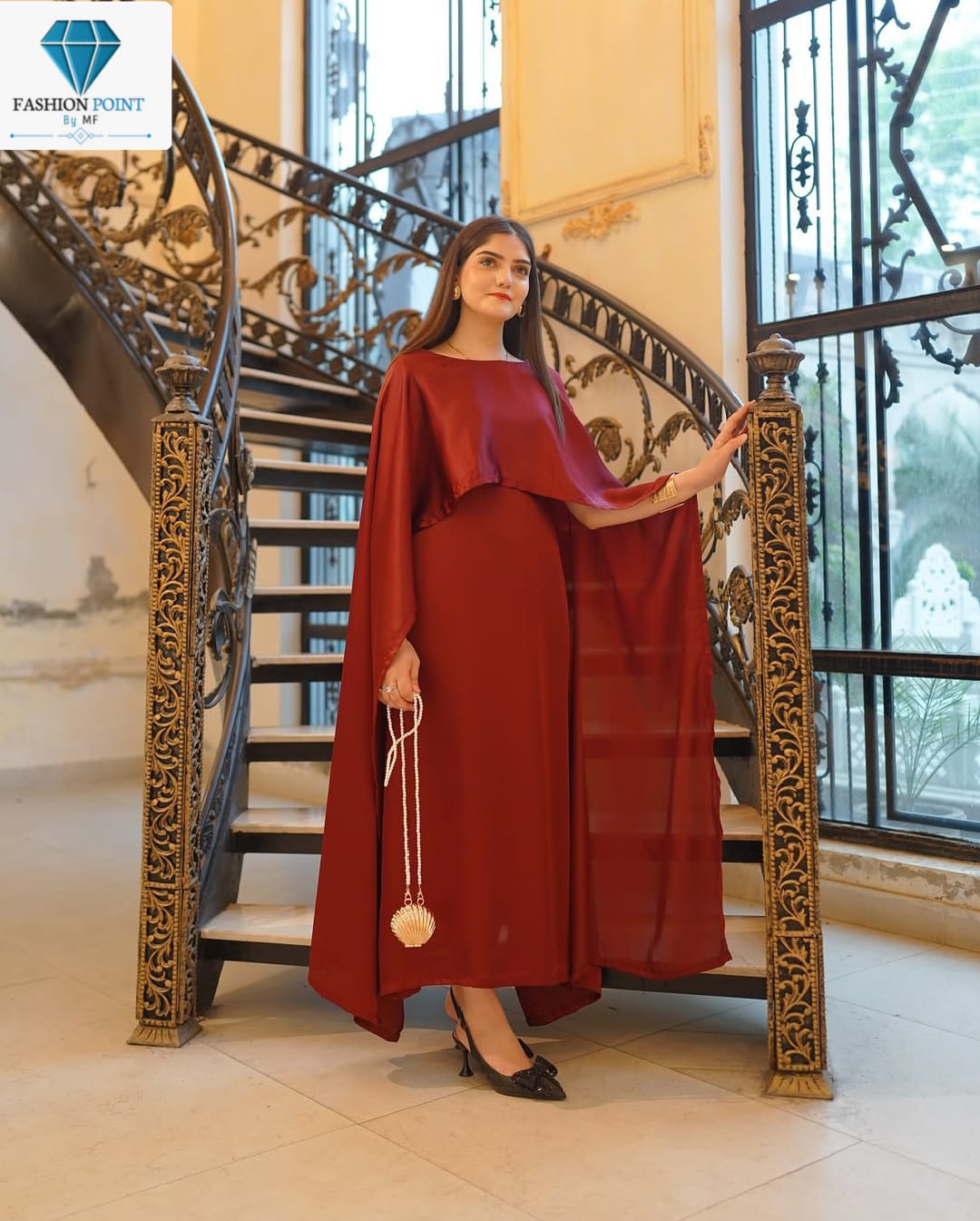 Cap Shawl with long body fitted Maxi 