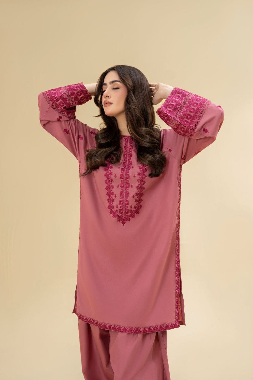 Rubi pink 2pc Farshi shalwar