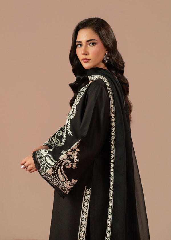 Embroidered Black Moonlight Dress