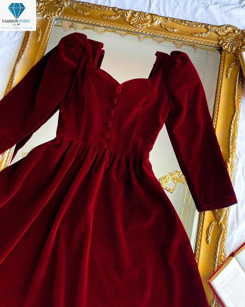Elegant Velvet frock Winter arrival 