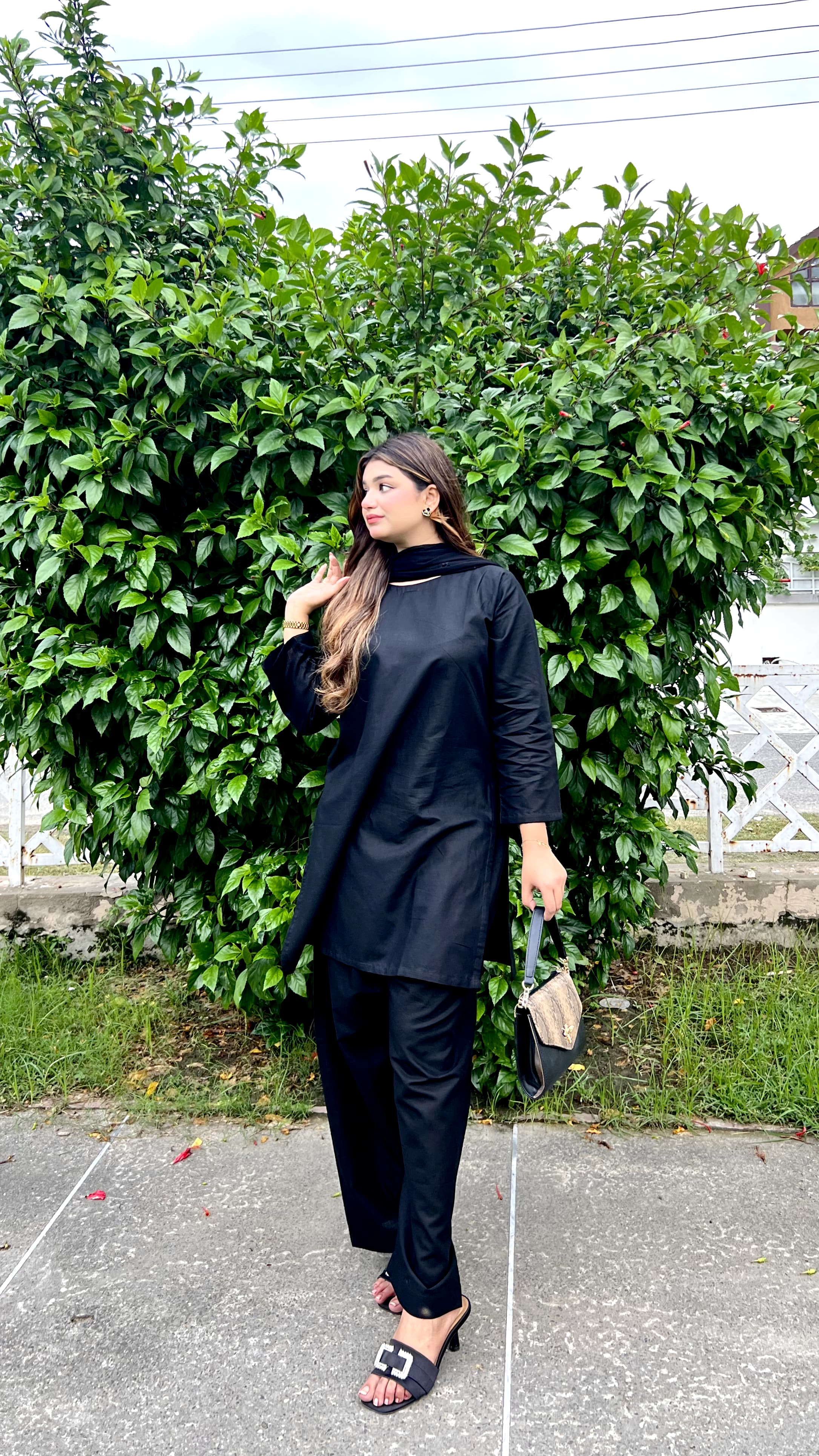 Bareeze cotton black 3pc suit