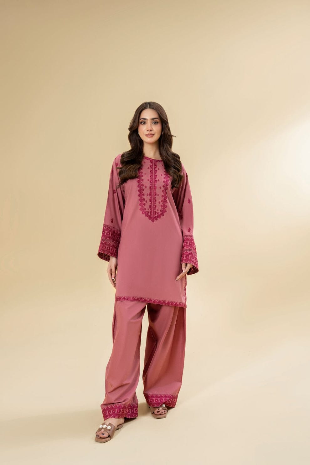Rubi pink 2pc Farshi shalwar