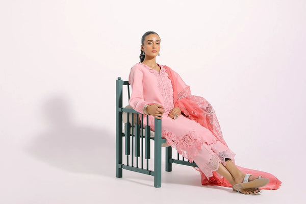 Embroidered Pink Traditional Suit