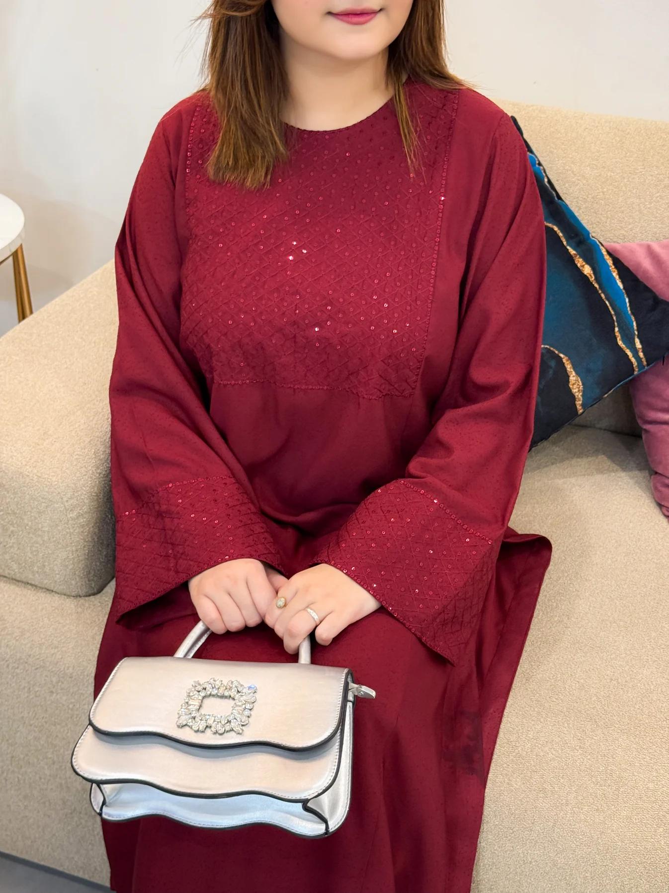 Wine Red long embroidery 2pc