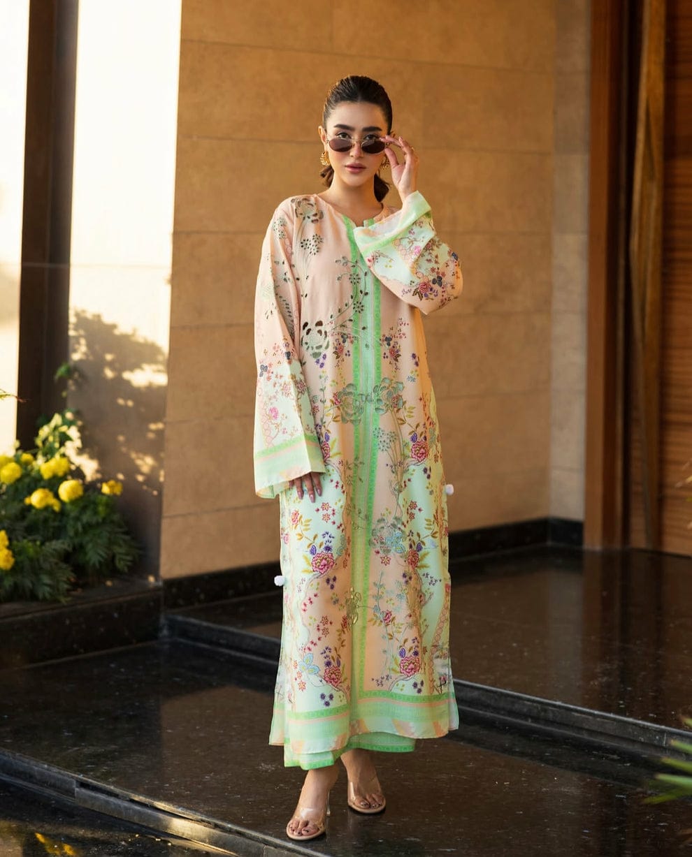 Khirza 2pc | Floral printed| silky lawn collection 