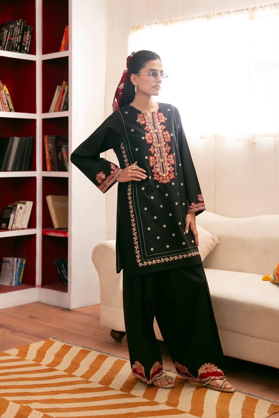 Shadow 2pc | Embroidered black winter collection