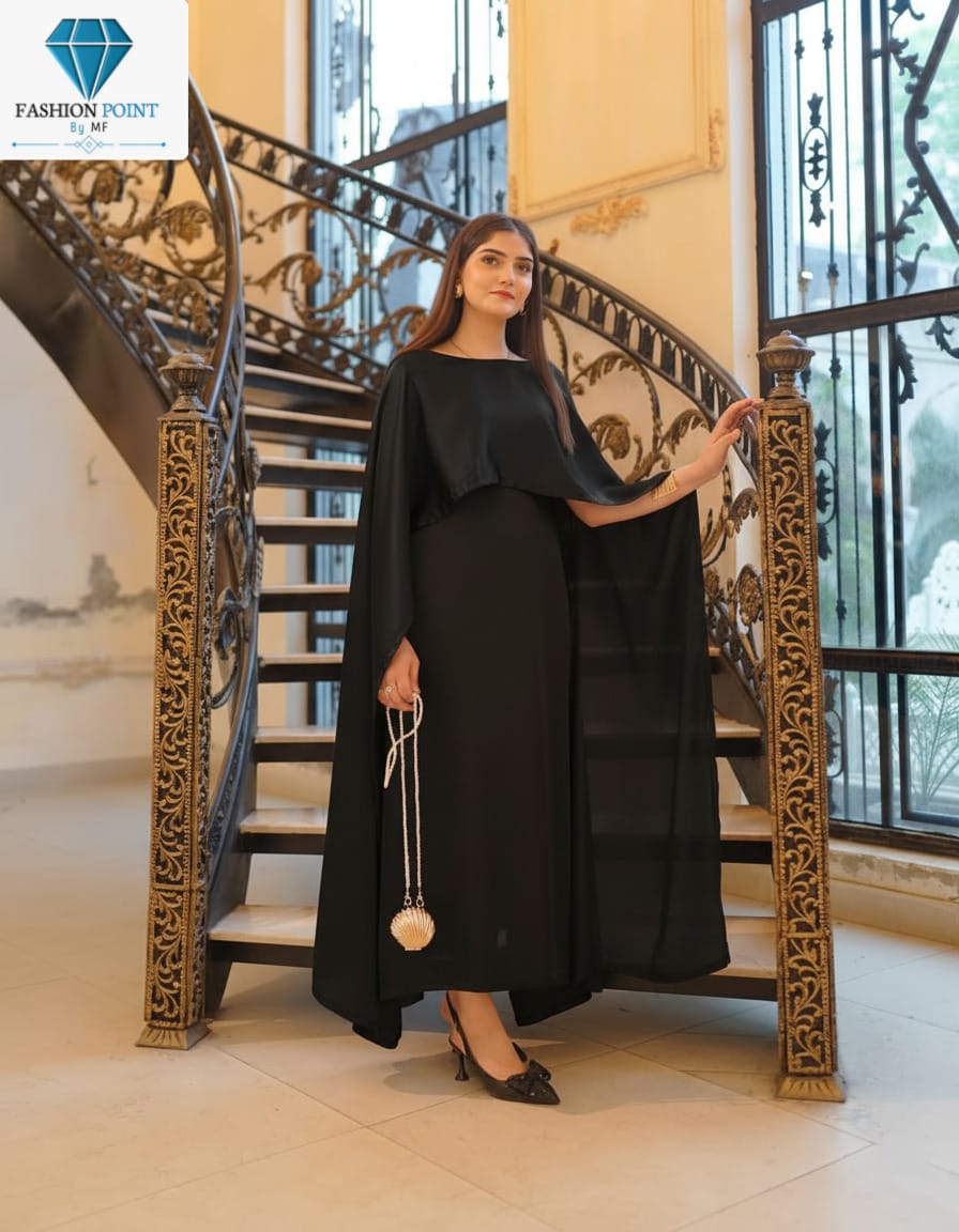 Cap Shawl with long body fitted Maxi 