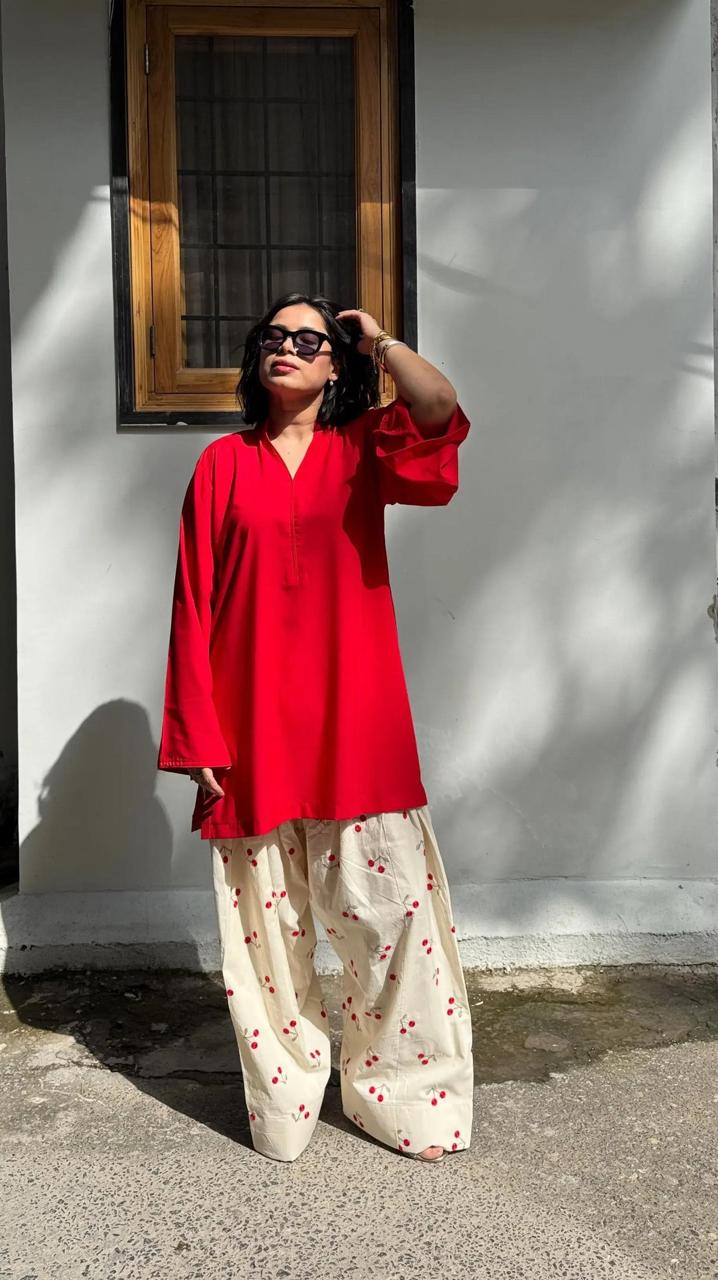 MAHI EMB CORD SET* ( FARSHI SHALWAR )