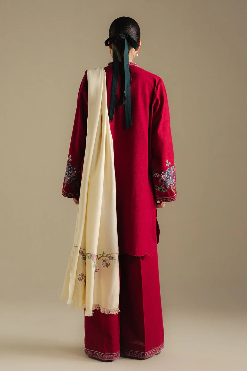 Zarposh Embroidered Red Traditional Outfit