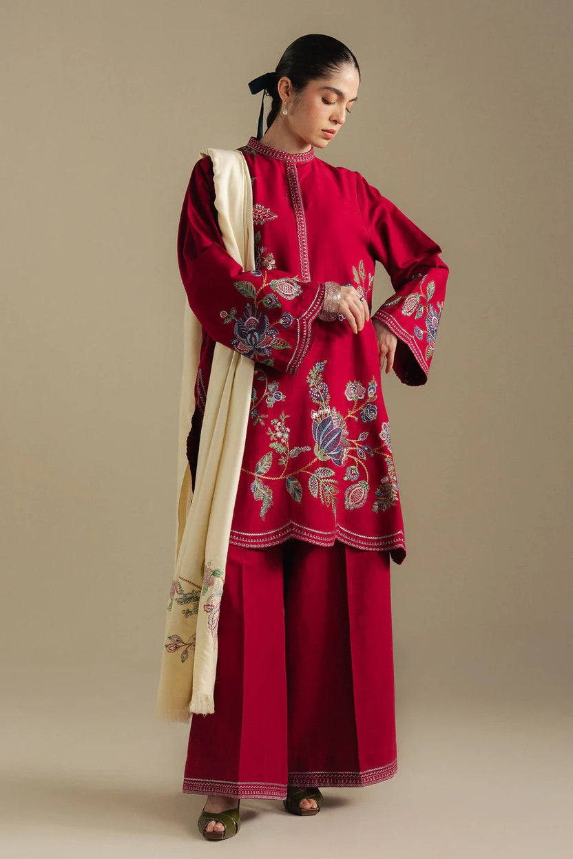 Zarposh Embroidered Red Traditional Outfit