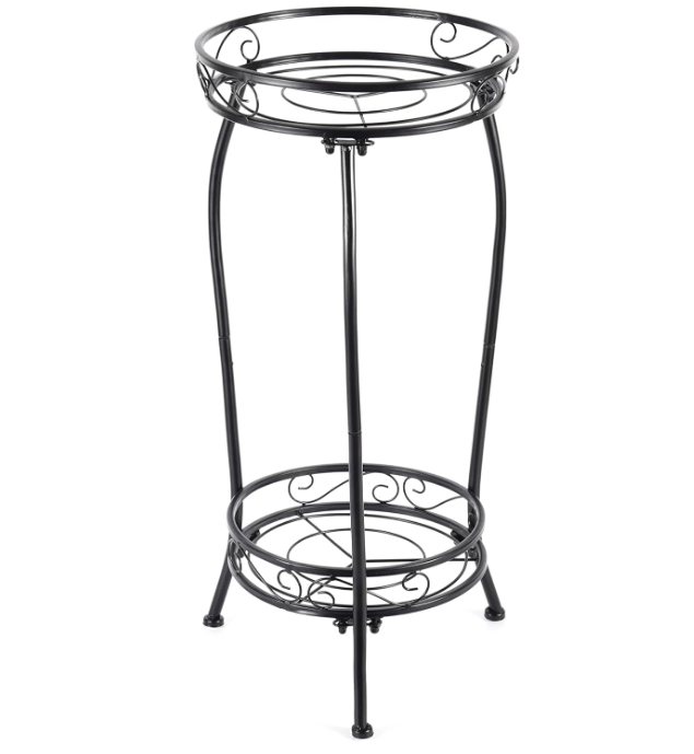 Plant Stand Indoor Outdoor，Tall Black Metal Rustproof Stable Plant Stands，2 Tier 27.1 inch Multiple Plant Rack Holder Rack Flower Pot Stand Heavy Duty Plant Shelf