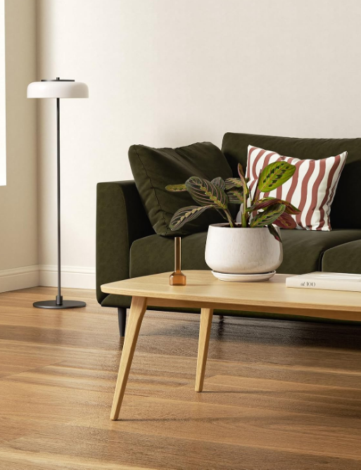 4.1+5.1+6.5 inch, Set of 3, Ceramic Planters with Drainage Hole and Saucer, Indoor Flower Pot with Hole Mesh Pad, Gifts for Mom, Reactive Glaze Beige