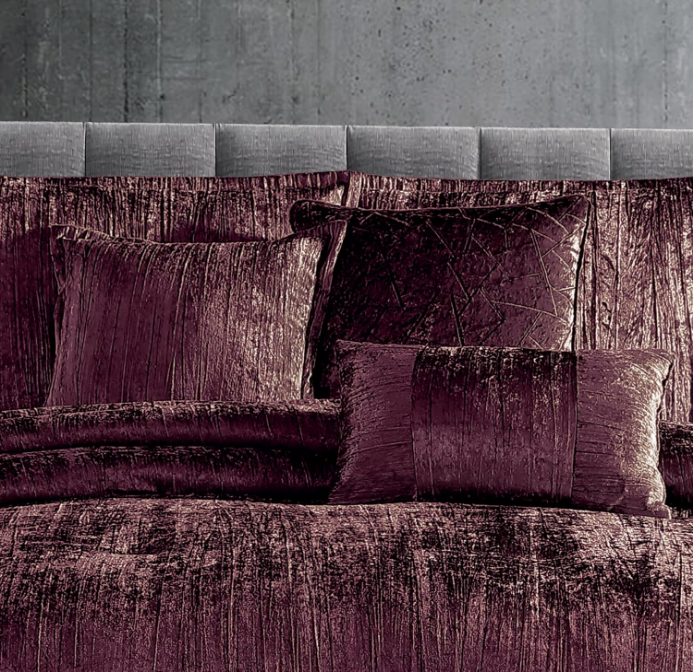 Turin Comforter Set, Queen, Plum, 7-Piece Set
