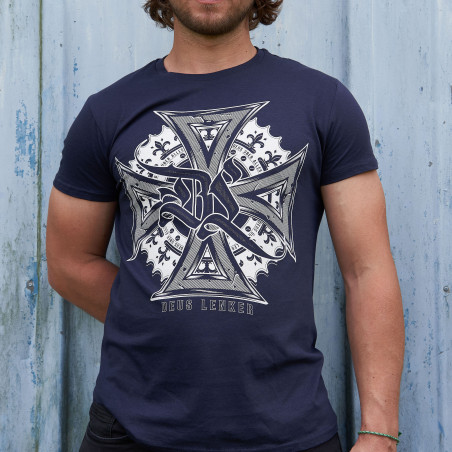 Tee-shirt UBER ALLES bleu marine