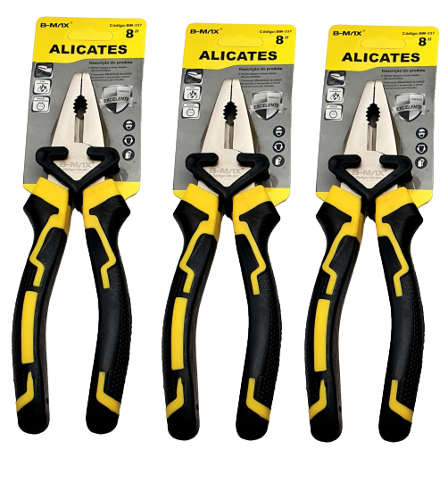  Alicate Universal 8'' Aço Carbono Emborrachado Isolado