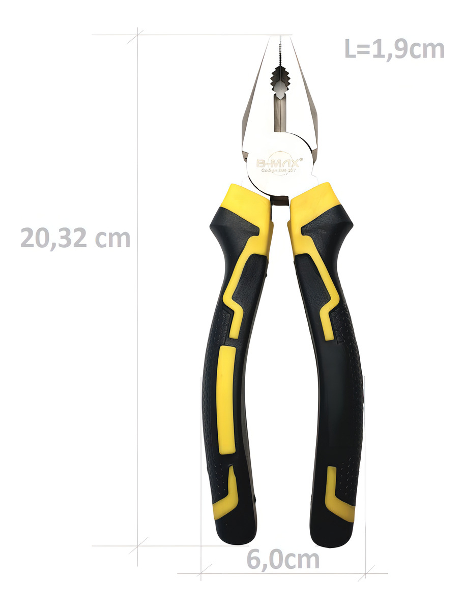  Alicate Universal 8'' Aço Carbono Emborrachado Isolado