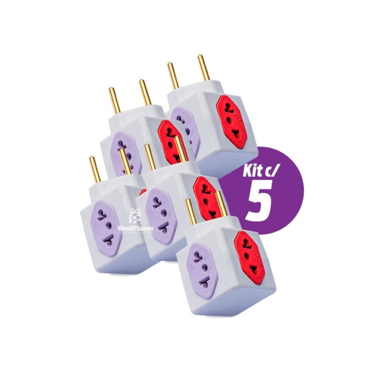 Adaptadores Pino Cubo Colorido Benjamin 4 saídas 10a