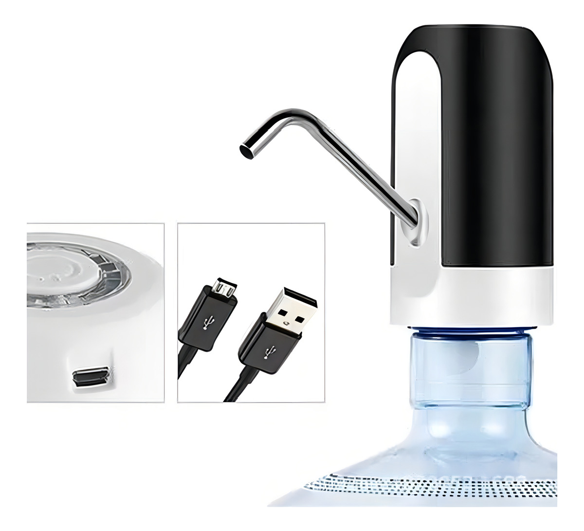 Bomba Elétrica Recarregável Usb Galão Água 10 20l Branca