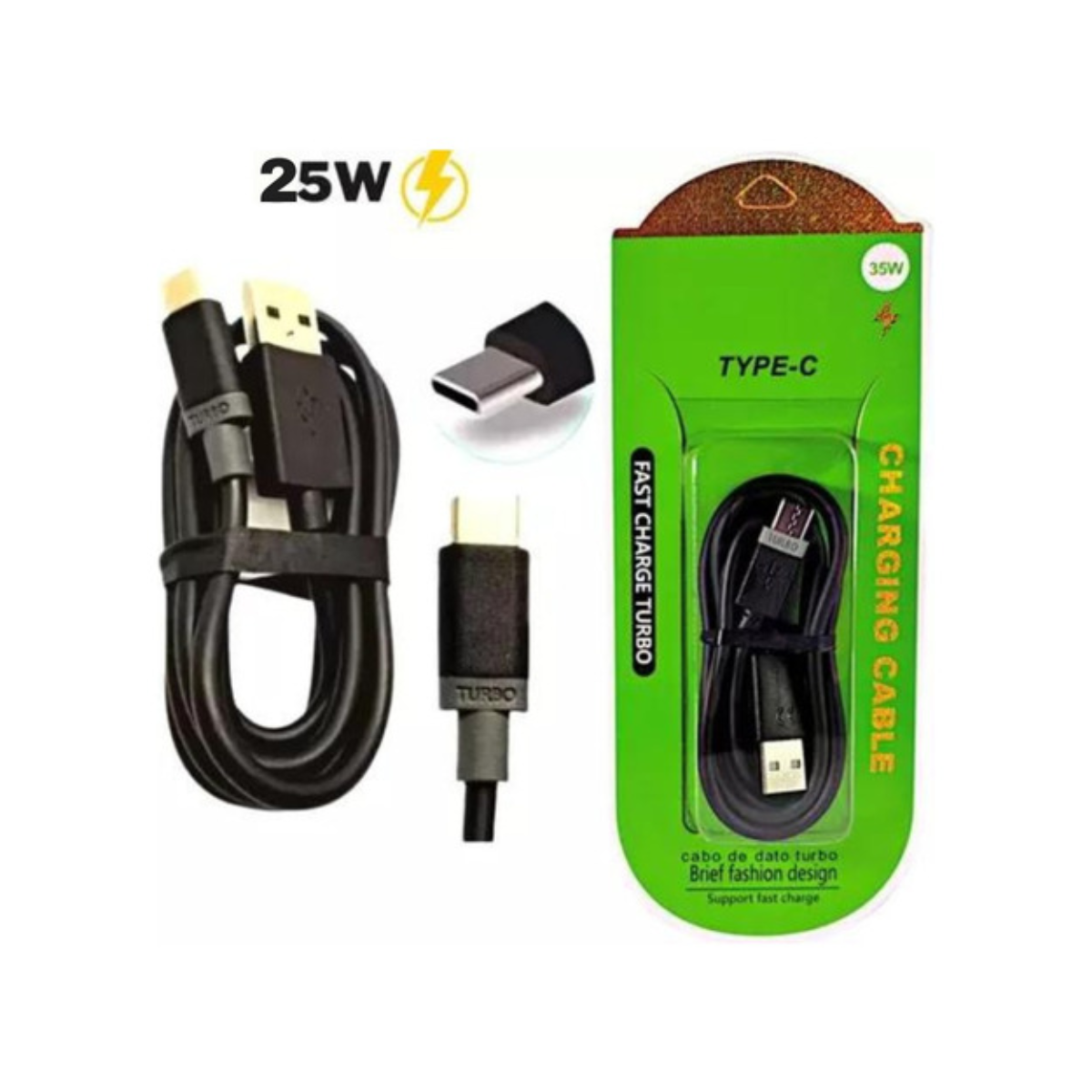 abo Carregador Turbo 25w Tipo-c P/ Motorola, Samsun