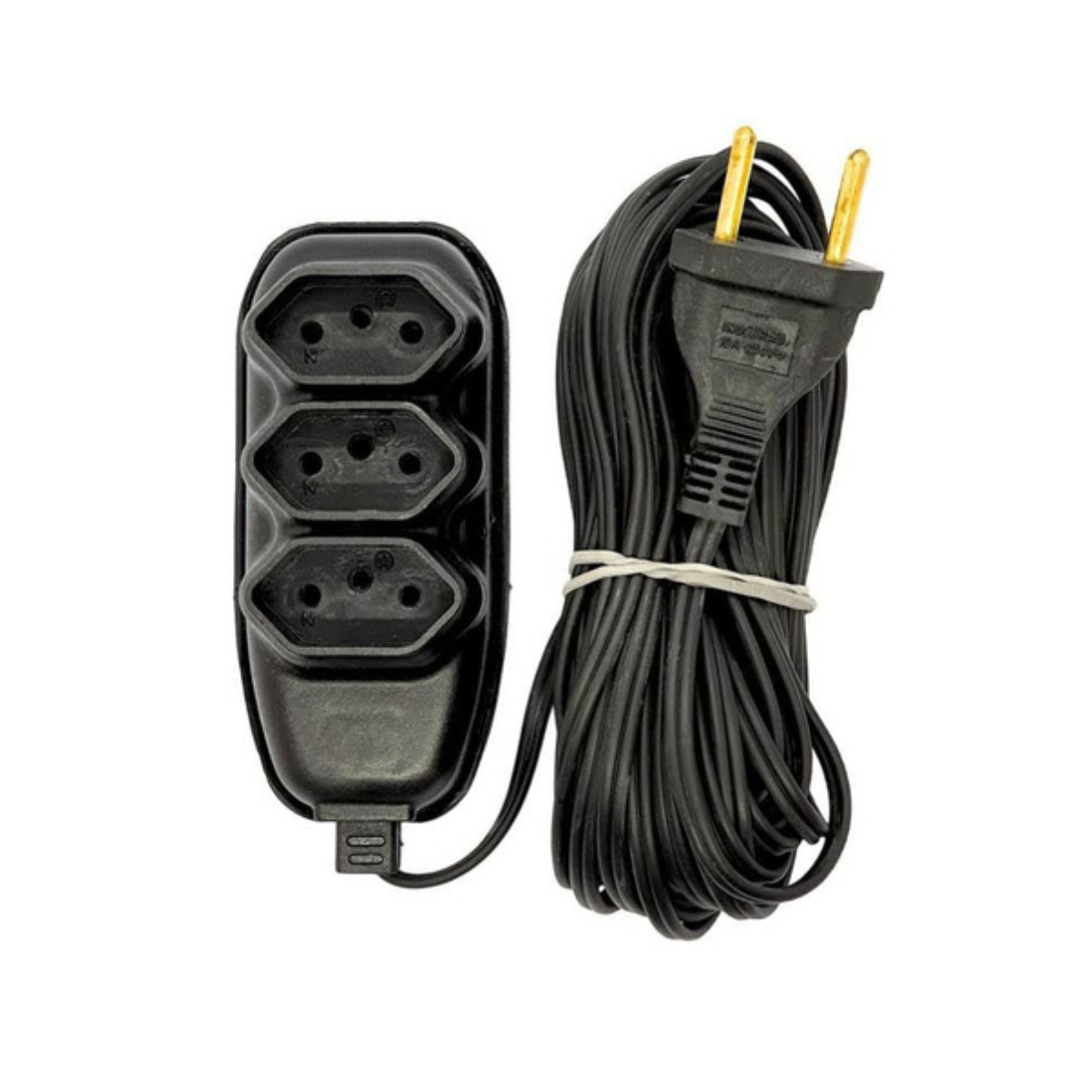 Extensão Elétrica 10 Metros Bivolt Preto 3 Tomada Tripolar proteção