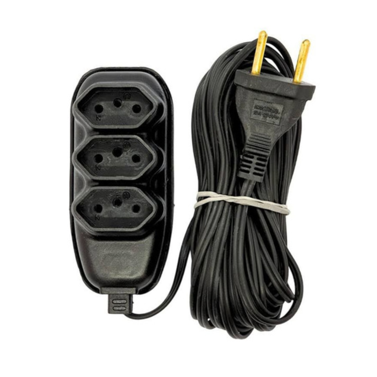 xtensão Elétrica 3 Metros Bivolt Preto 3 Tomada Tripolar
