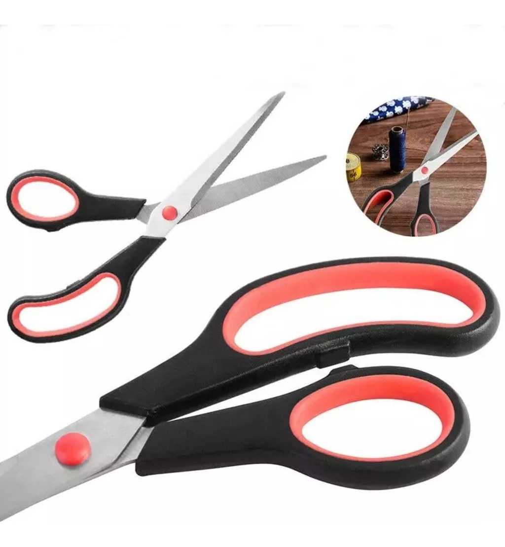 Kit 3 Tesouras Multiuso Tesoura Casa E Cozinha Costura Cor Preto
