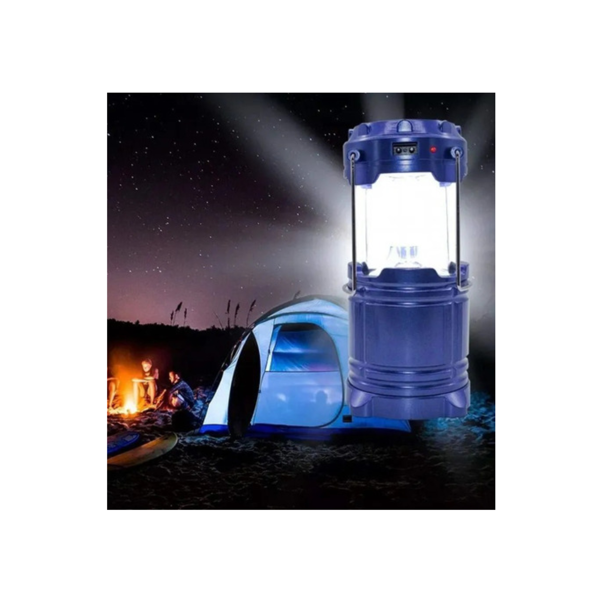 Lampião Lanterna De Led Recarregável Solar Ou Usb Camping