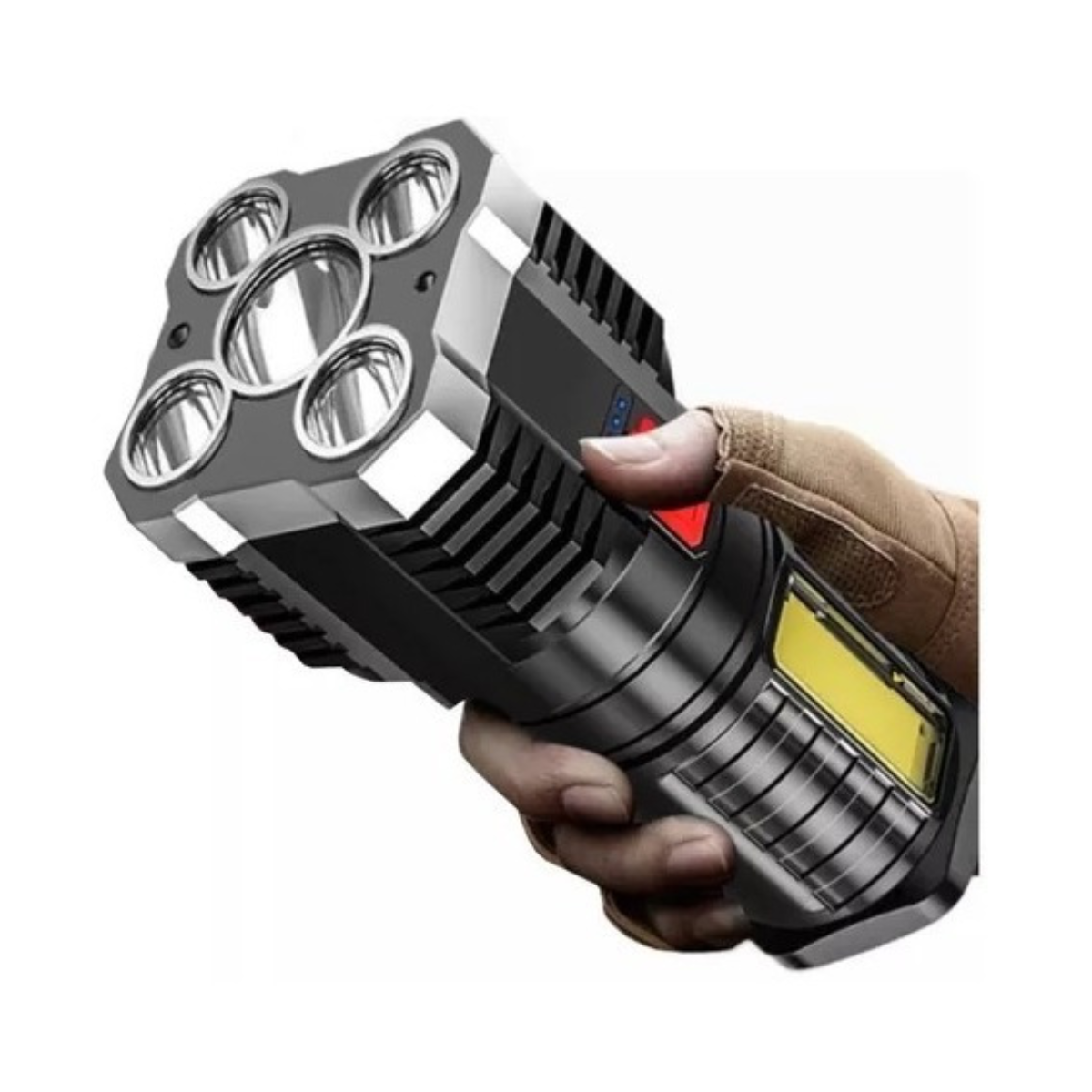 Lanterna Led Recarregável 5 Leds Forte Efeito Lampião Pesca