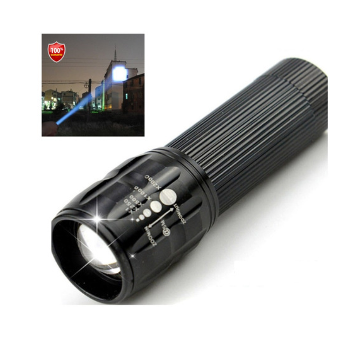 Lanterna Mini Tática Luatek Lt-418 - Preta Led Zoom