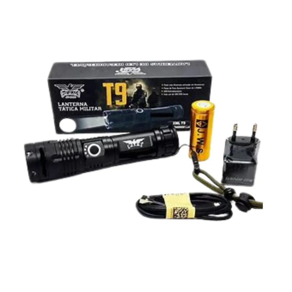 Lanterna tática t9 recarregavel
