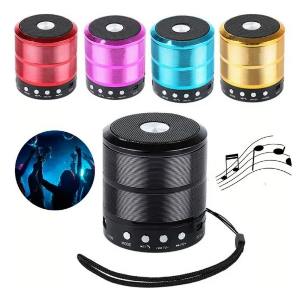 Mini Caixinha De Som Bluetooth Kapbom Ka887 Sem Fio Portátil Cor Preto