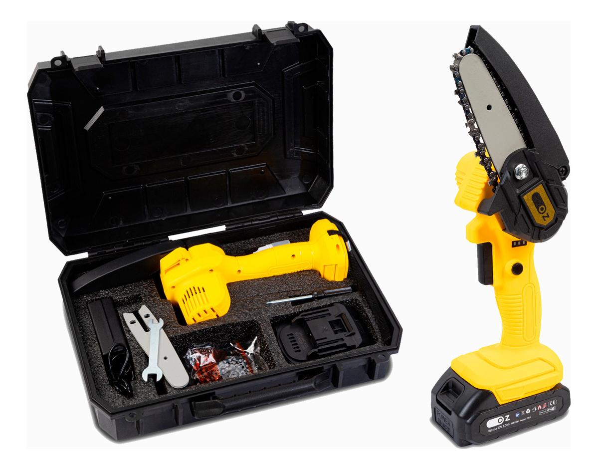 Mini Moto Serra Elétrica 2 Baterias Recarregável Com Maleta Poda Galho Jardinagem Ms1000 Oz Marca Oz Categoria Ferramentas Unidade