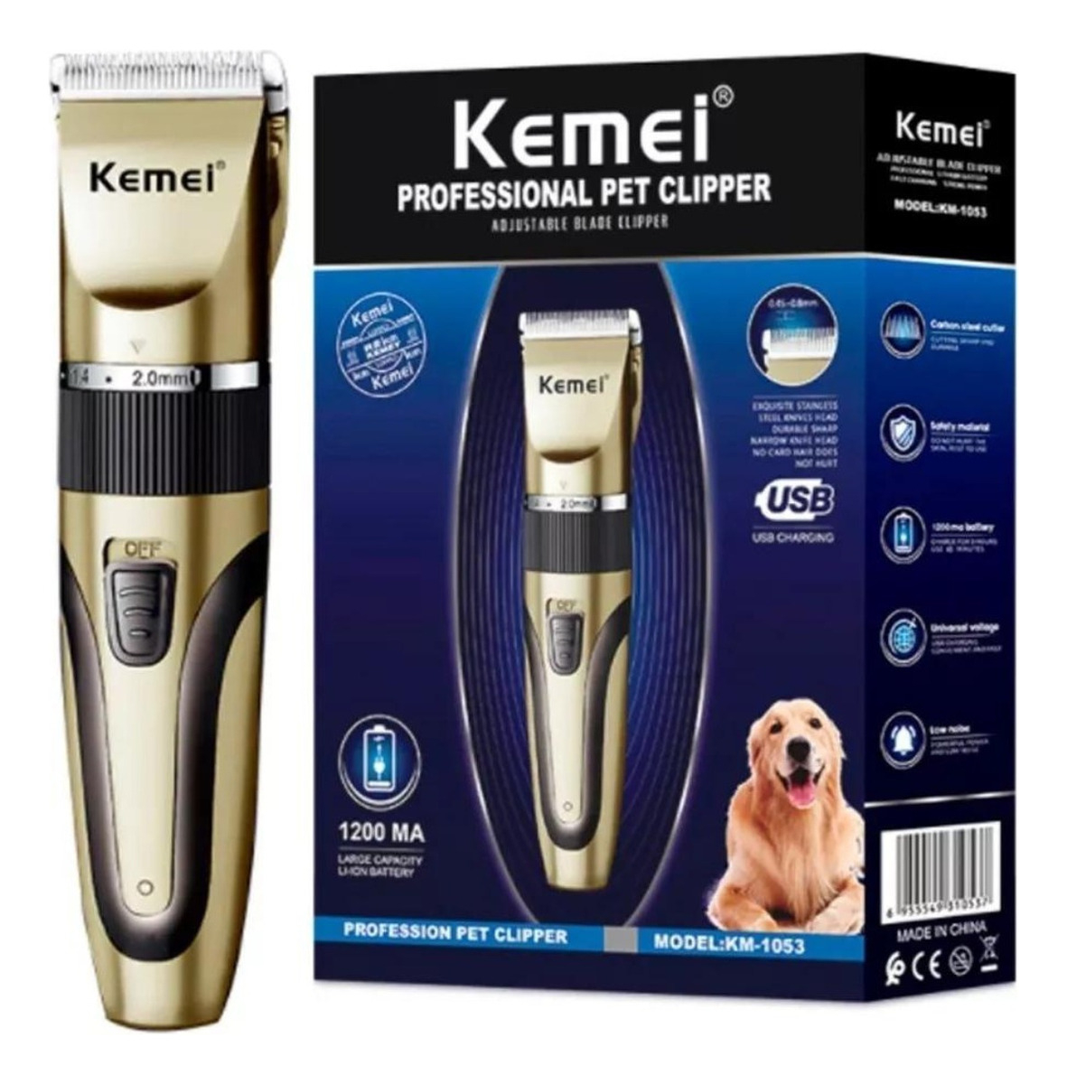 Máquina Kemei Km 1053 Pet Animais Cães Gatos Profissional primeira linha 110V/220V