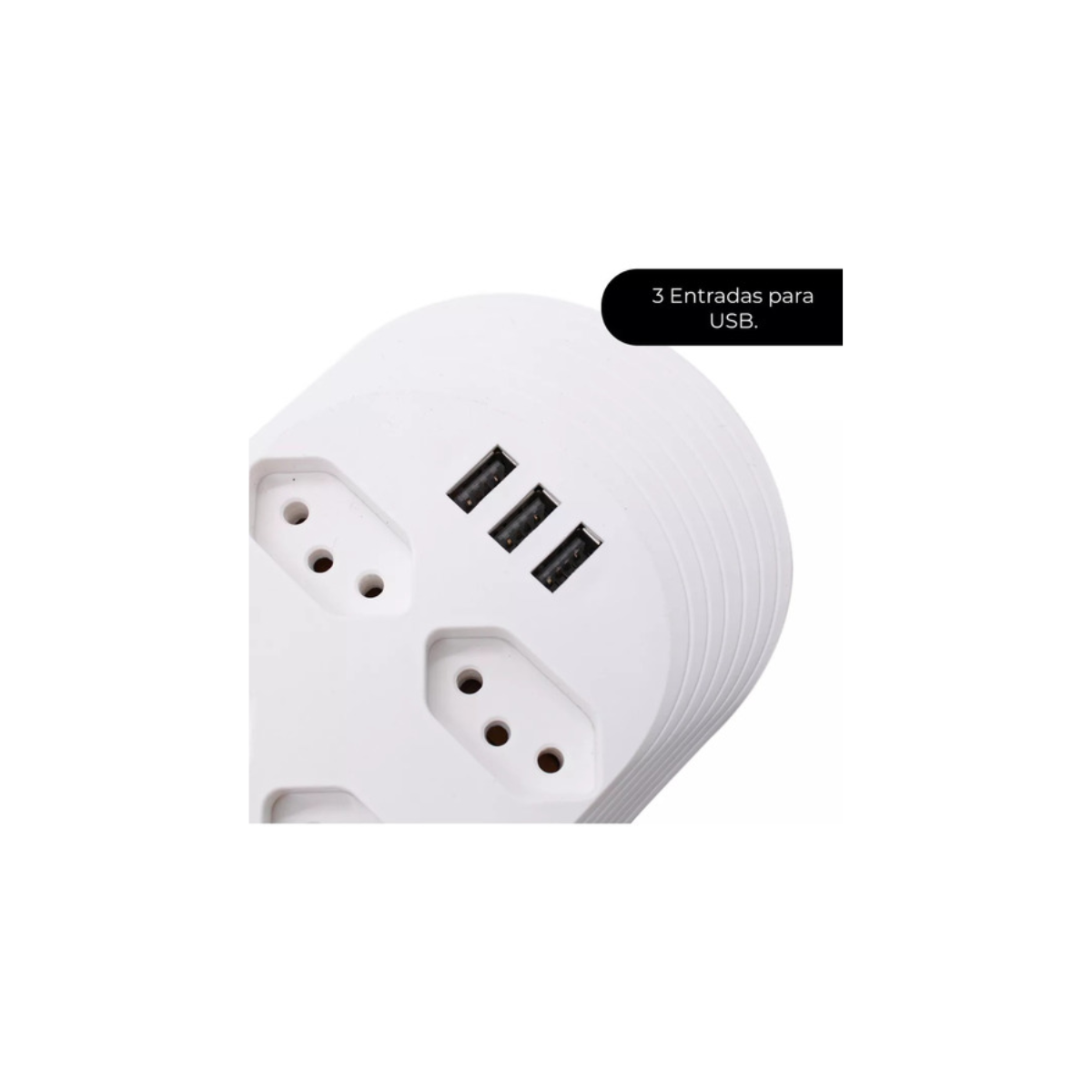 Régua Extensão 6 Tomada ELETRICA 3 Usb PARA CARREGAR CELULAR DIRETO