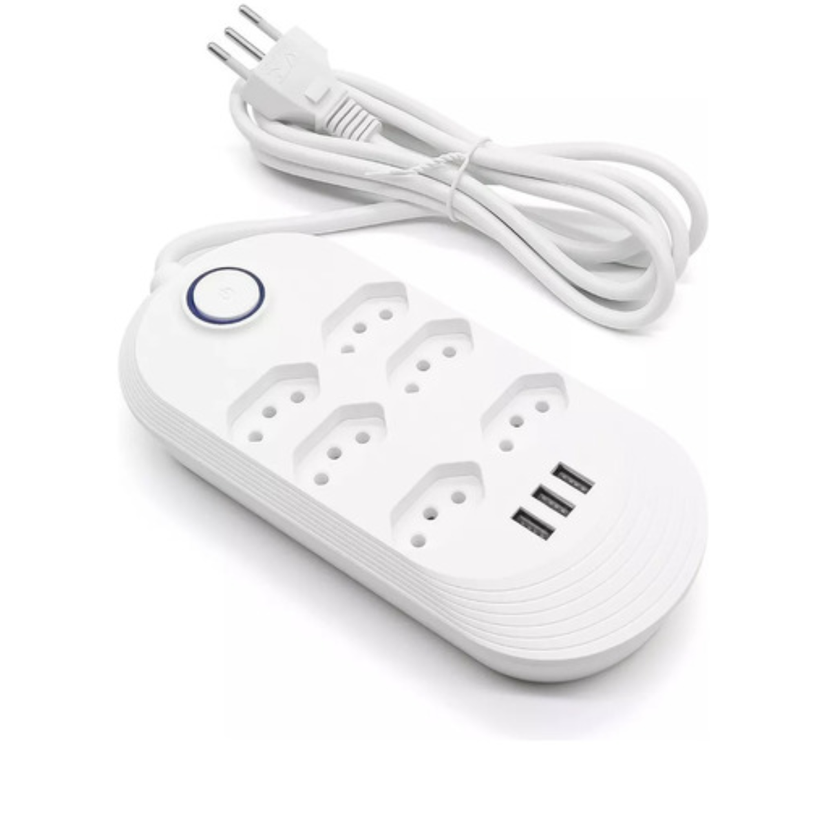 Régua Extensão 6 Tomada ELETRICA 3 Usb PARA CARREGAR CELULAR DIRETO