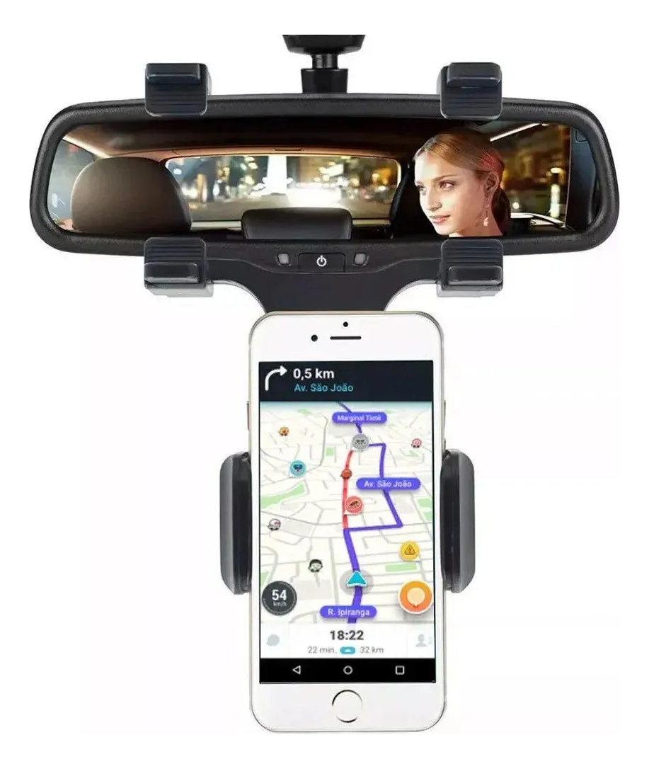 Suporte Veicular Celular Gps Articulado Retrovisor Carro