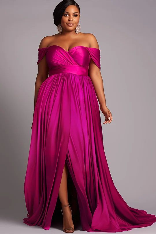 Elegant Off-Shoulder Evening Gown
