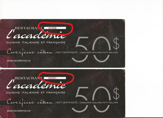 Chèques-cadeaux de restaurant