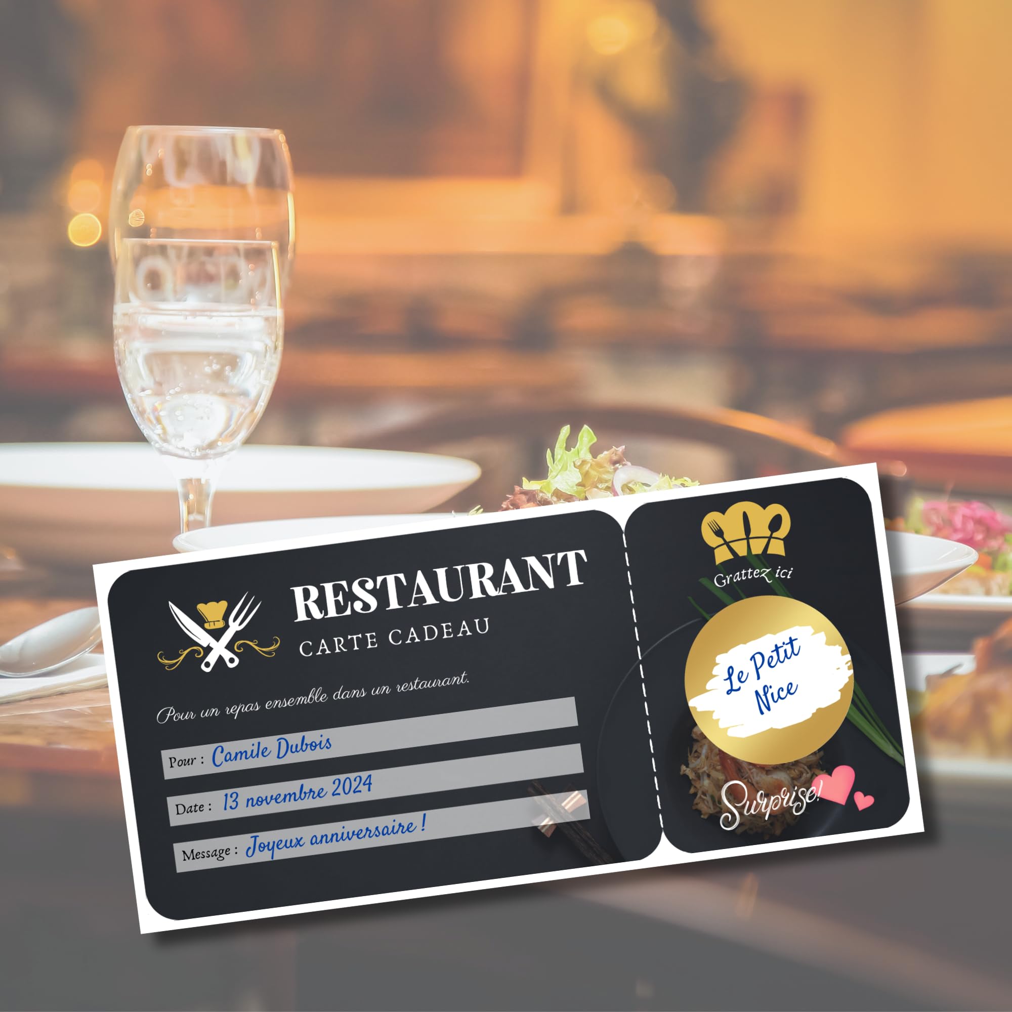 Carte cadeau de restaurant