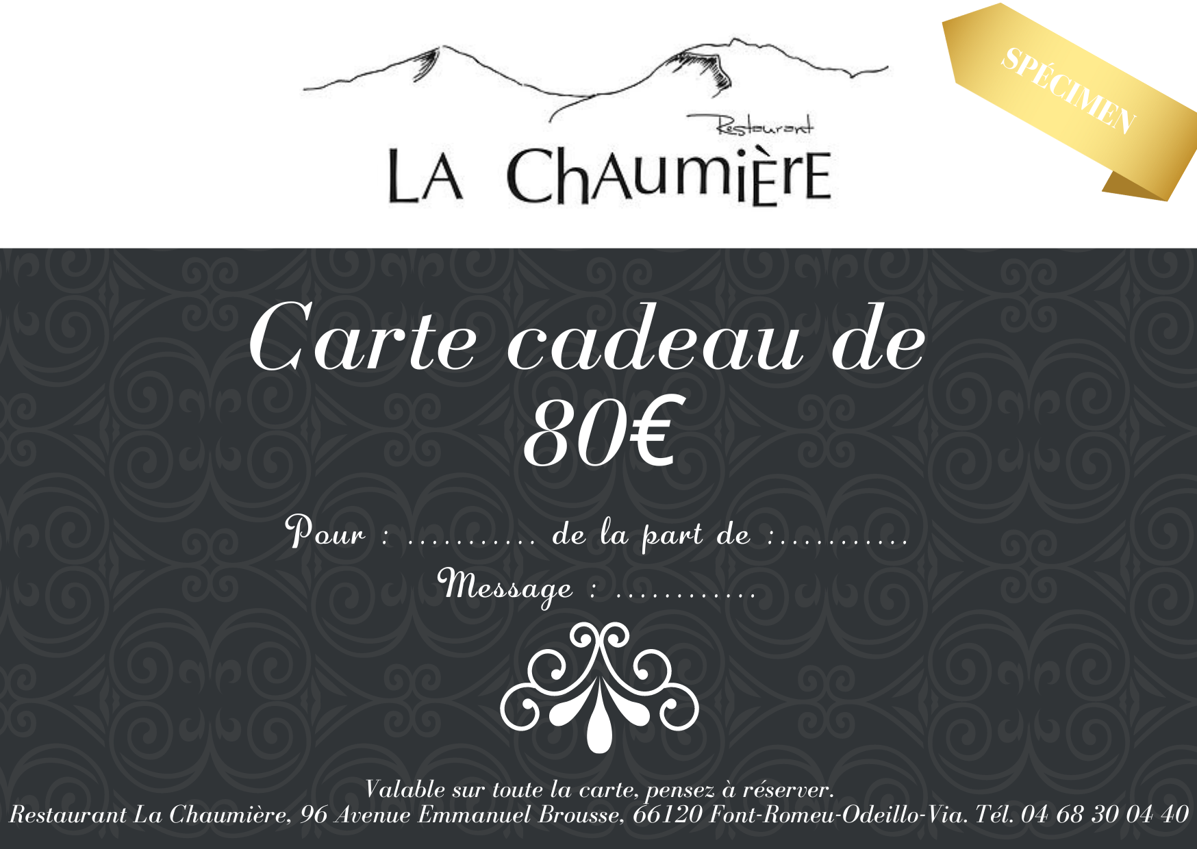 Carte cadeau de 80€