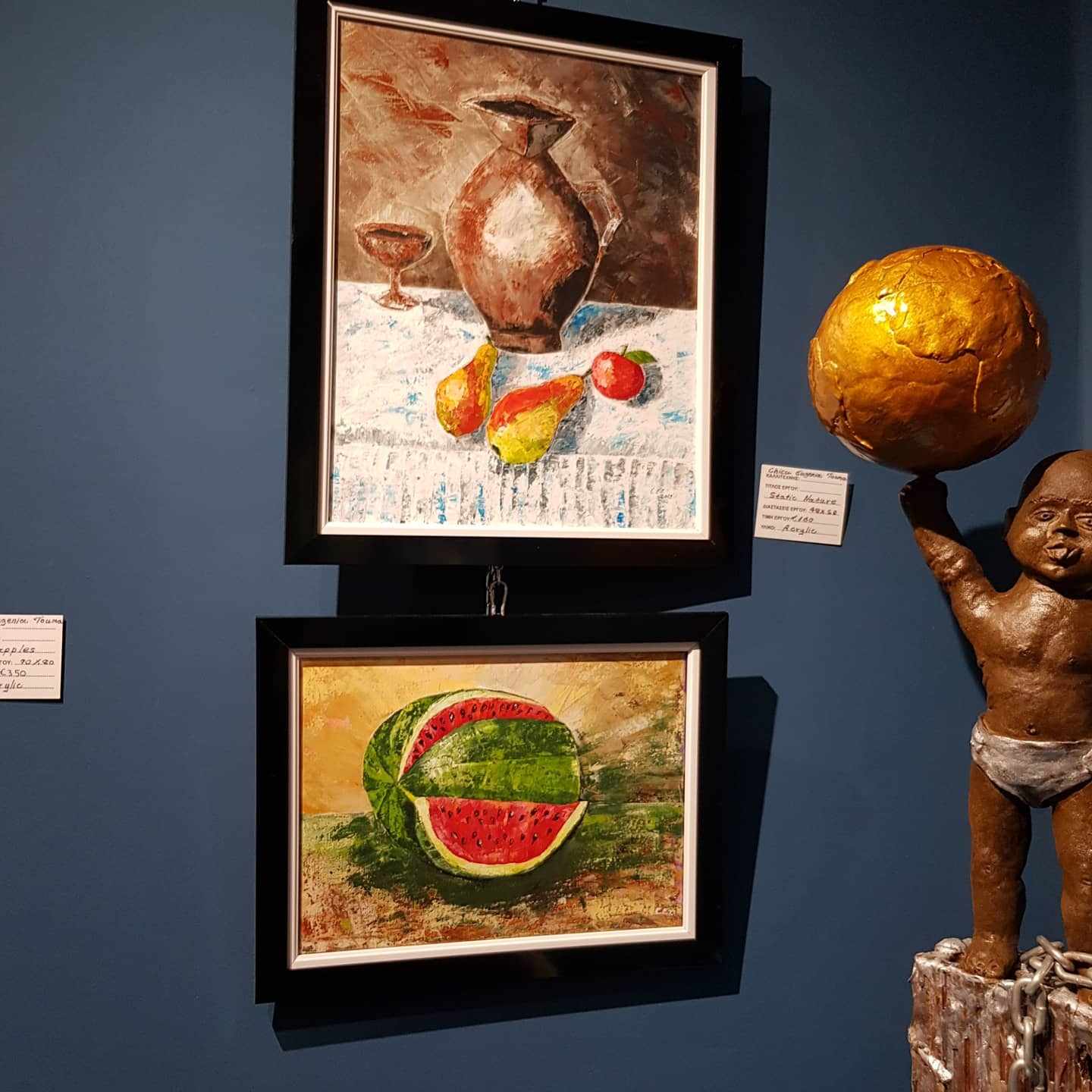 Bronze Jar with whine and fruits 