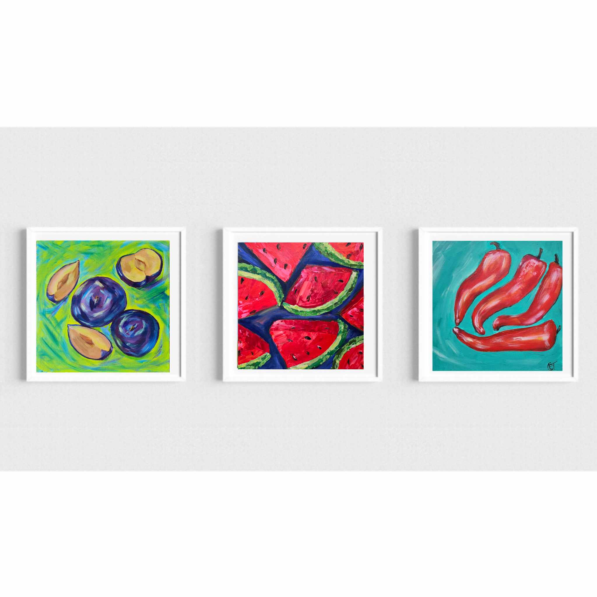 Colorful Fruit and Objects Painting