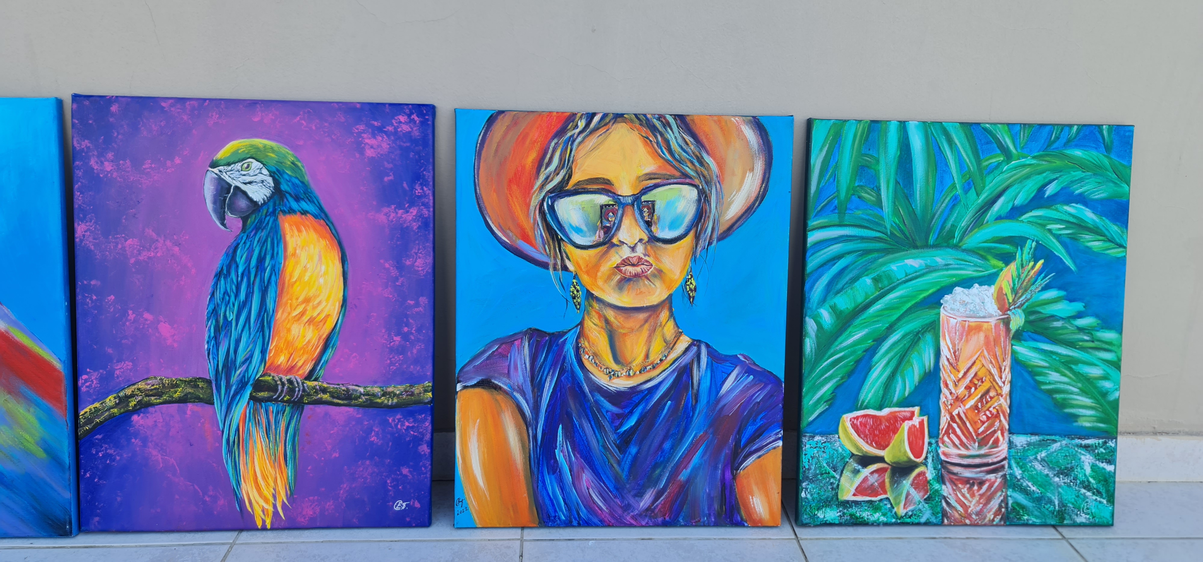 Colorful Modern Art Portrait Painting "Selfie"